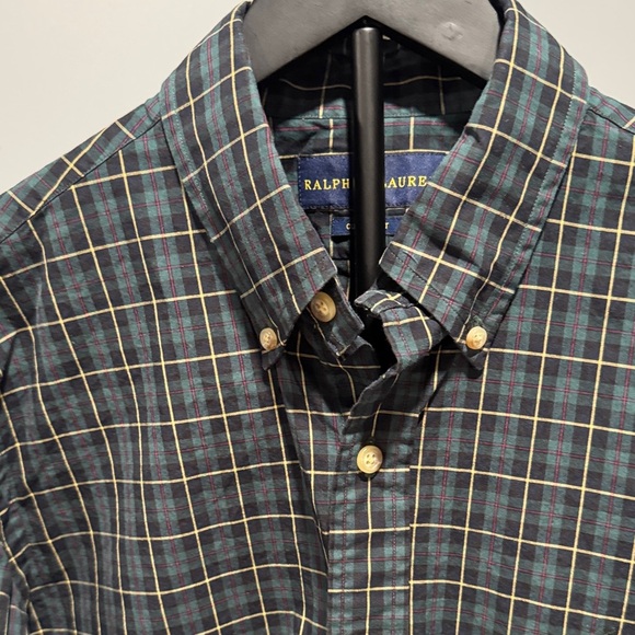 Ralph Lauren Blue Label Men's Plaid Shirt - Dark Blue and Olive - Picture 4 of 10
